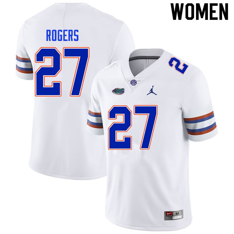 NCAA Florida Gators Jahari Rogers Women's #27 Nike White Stitched Authentic College Football Jersey DUB8264IQ